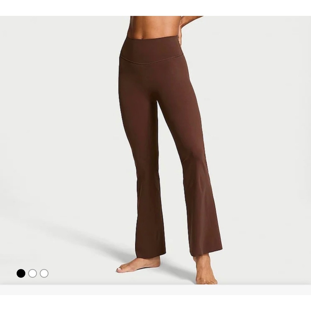 Victoria's Secret VSX High Rise Flare Leggings Brown Yoga Pants Large NWT